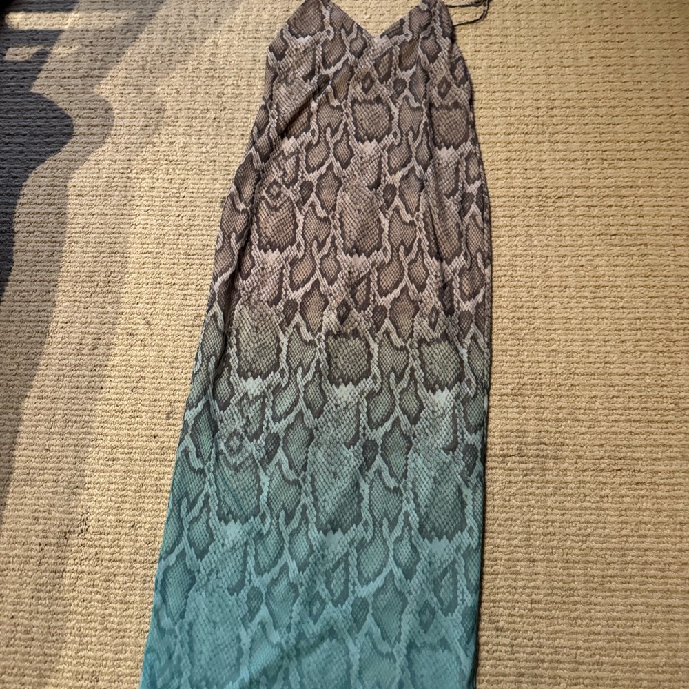 AFRM gradient snake print slip dress Sz small